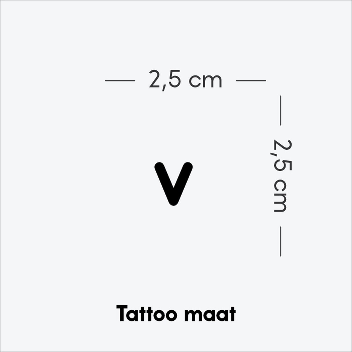 Letters tattoo kleine letter v - Tijdelijke Tattoo volwassenen - Plantaardige inkt - Blijft 2 weken staan - Ink Identity