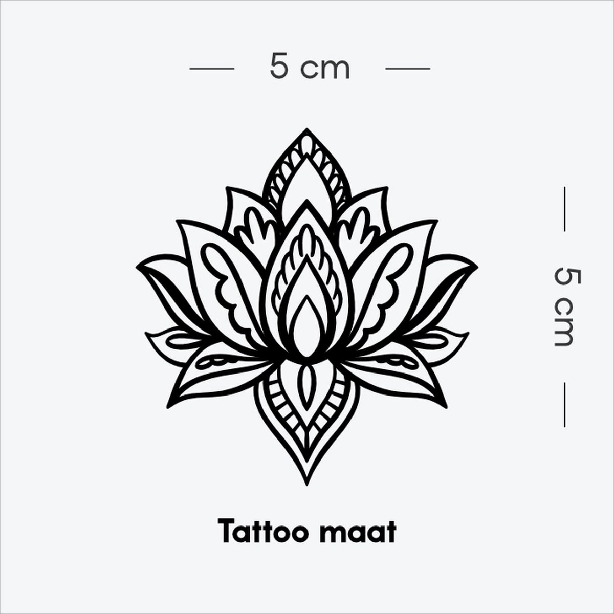 Lotus in Volle Bloei - Tijdelijke Tattoo volwassenen - Plantaardige inkt - Blijft 2 weken staan - Ink Identity