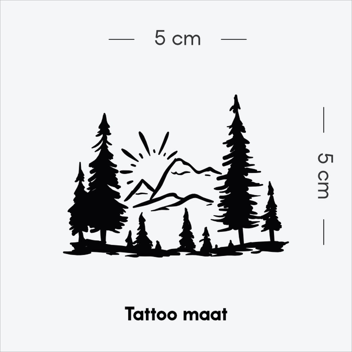 Oase van Rust: Berglandschap - Tijdelijke Tattoo volwassenen - Plantaardige inkt - Blijft 2 weken staan - Ink Identity