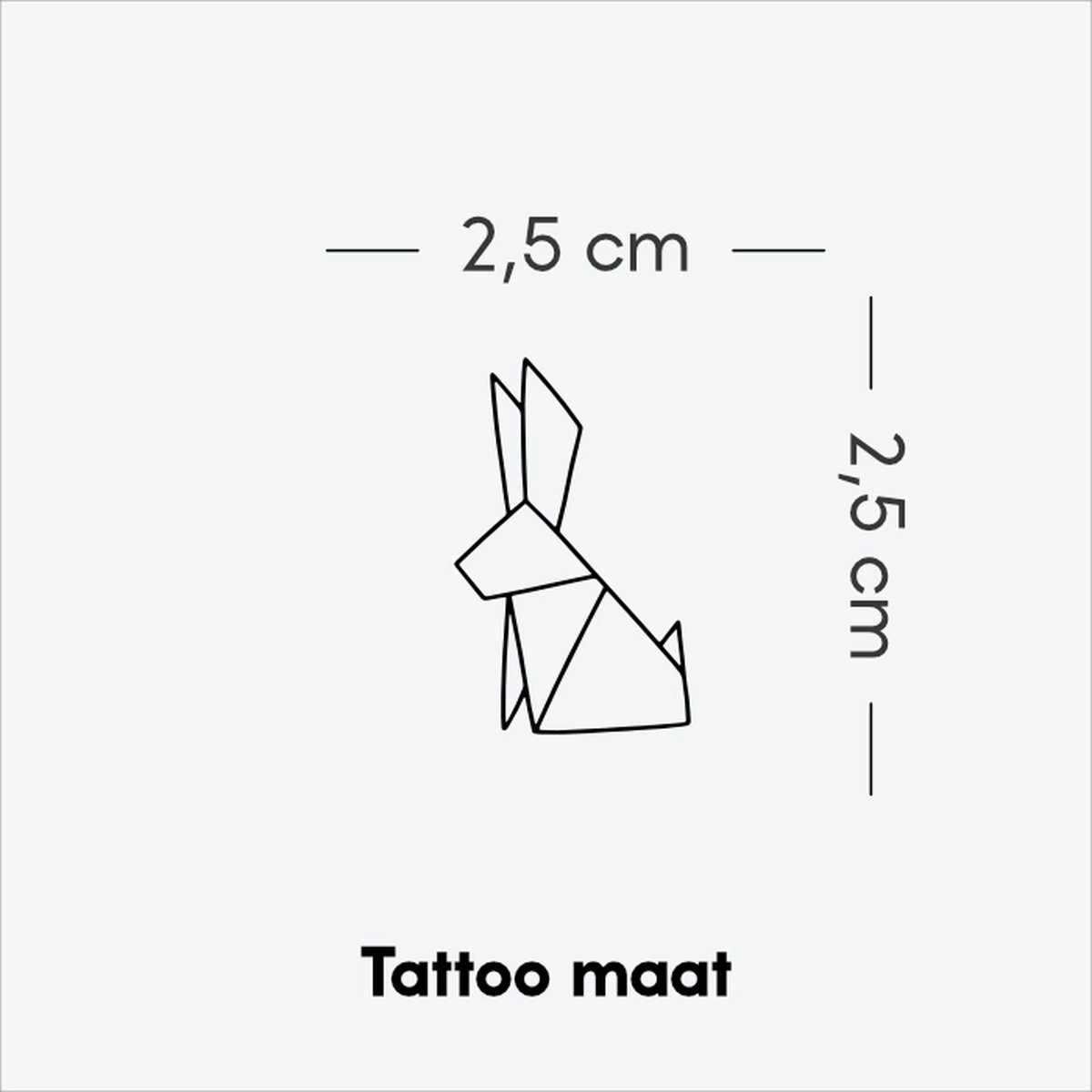 Paper Bunny - Tijdelijke Tattoo volwassenen - Plantaardige inkt - Blijft 2 weken staan - Ink Identity