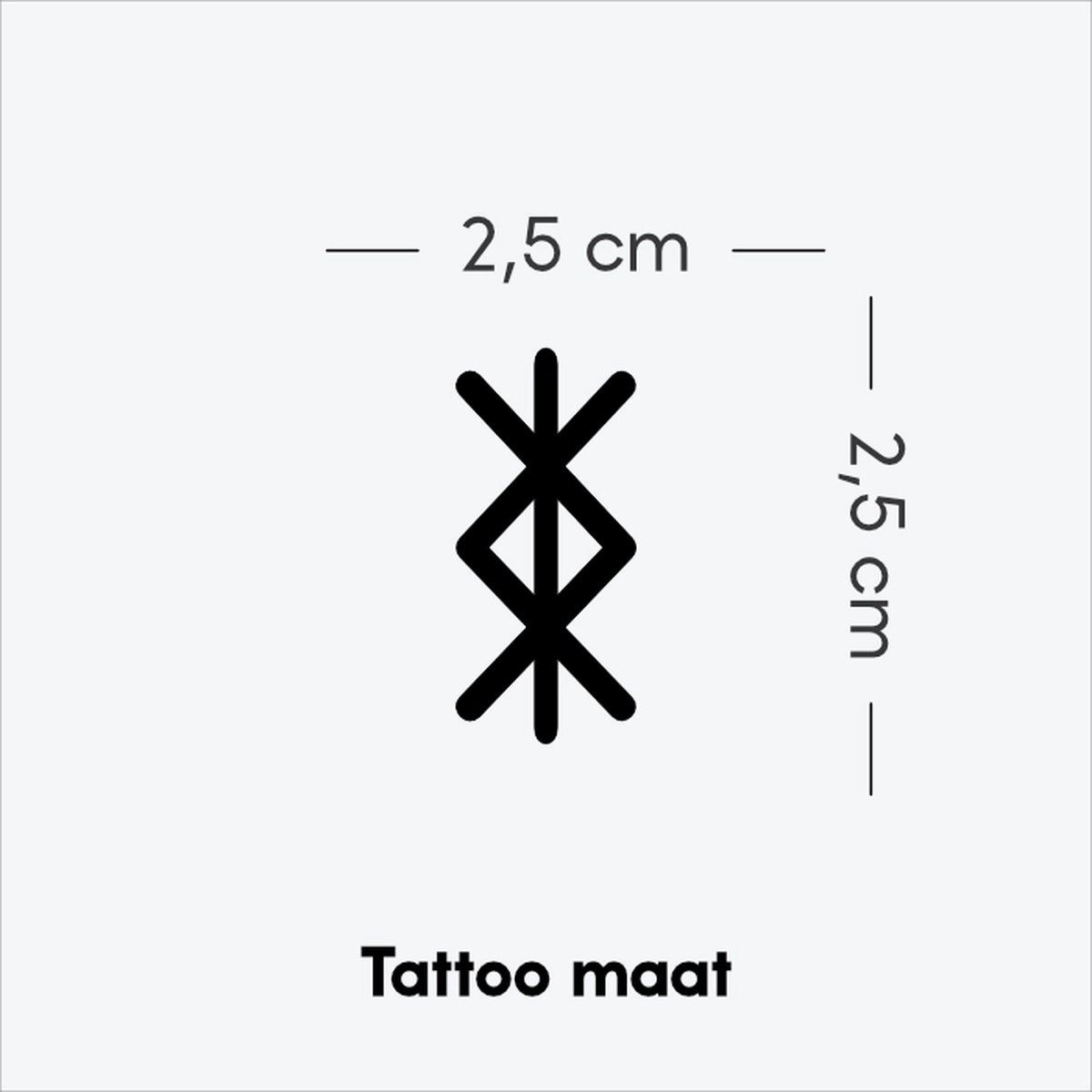 Rune van Vruchtbaarheid en Energie: Ingwaz - Tijdelijke Tattoo volwassenen - Plantaardige inkt - Blijft 2 weken staan - Ink Identity