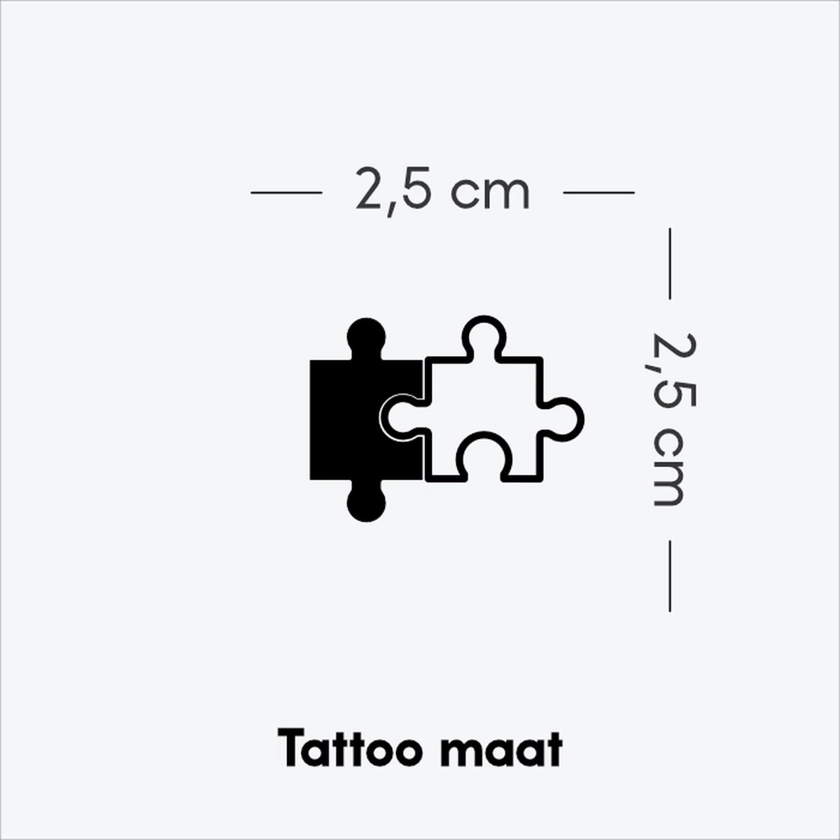 Yin en Yang: zwart en wit puzzelstukken - Tijdelijke Tattoo volwassenen - Plantaardige inkt - Blijft 2 weken staan - Ink Identity
