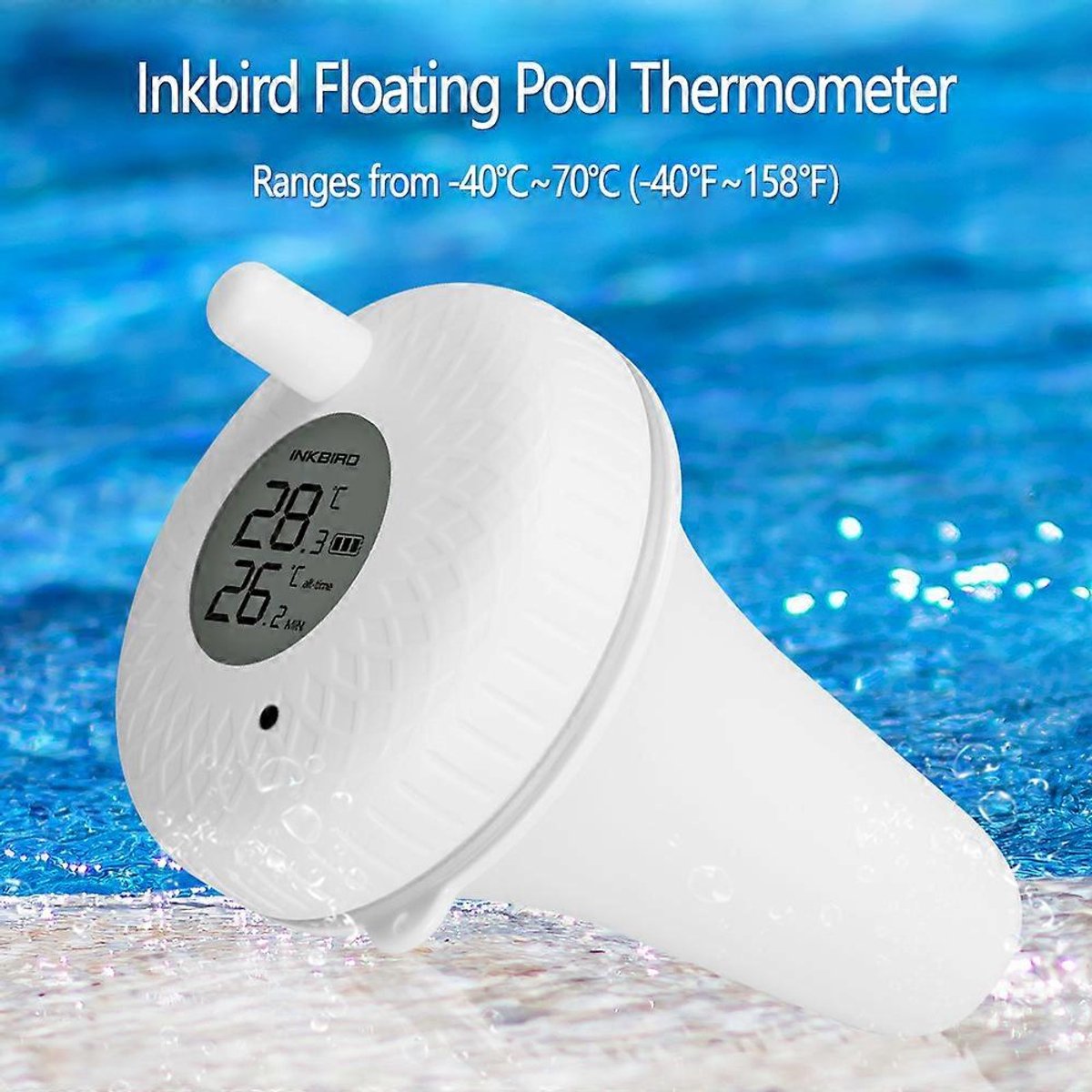 Inkbird IBS-P01 drijvende watertemperatuurthermometers voor buiten- en binnenzwembaden, hottubs, spas, jacuzzis en vijvers