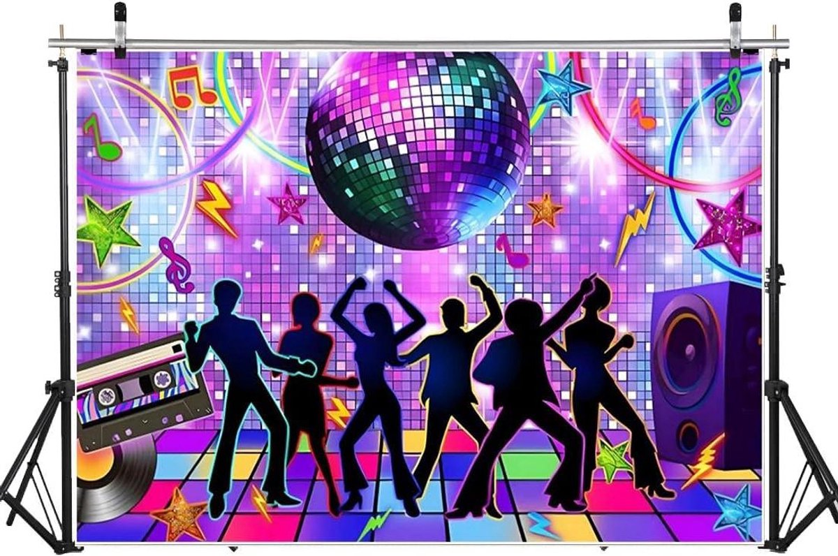 Inovra Plus - Fotoprops voor jaren 90 disco achtergrond - Verjaardagsfeest decoratie 5x3.2ft