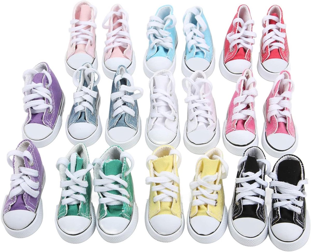 10 Paar Diverse Kleuren Canvas Poppenschoenen voor Poppen van 60 Cm 1/3 BJD - Accesores