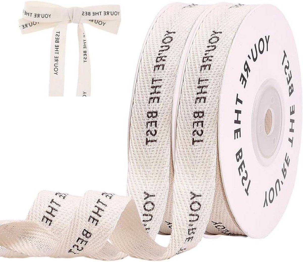 Inovra - 10 yard Bloemenlint - Wit - Polyester - 