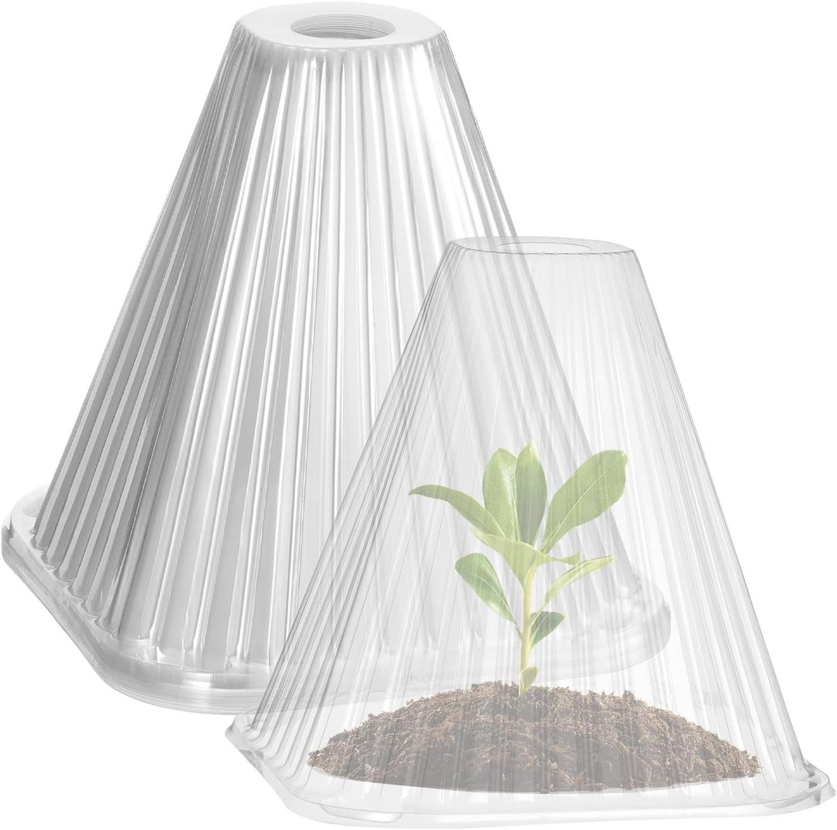 Inovra - 20 stuks Tuinklokje voor Planten - Doorzichtige kegelvormige Plantenbeschermers - Herbruikbaar om Planten te Beschermen tegen Vogels, Huisdieren en Weersinvloeden