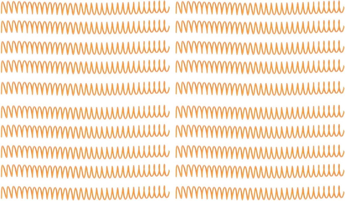 Inovra - 20 stuks plastic spiraalbindende rollen voor A4 A5 notitieboek 30 gaten spiralen bindrollen 19mm 3/4in ID binnendiameter (oranje)