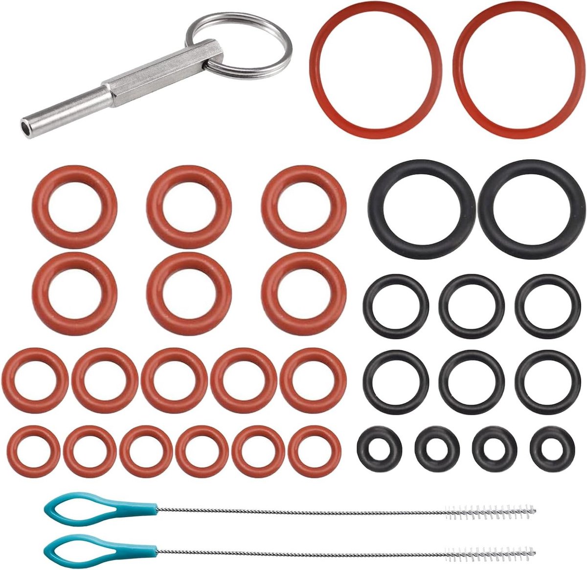 Inovra - 33-delige afdichtring set en reinigingsborstel voor Jura koffiemachines