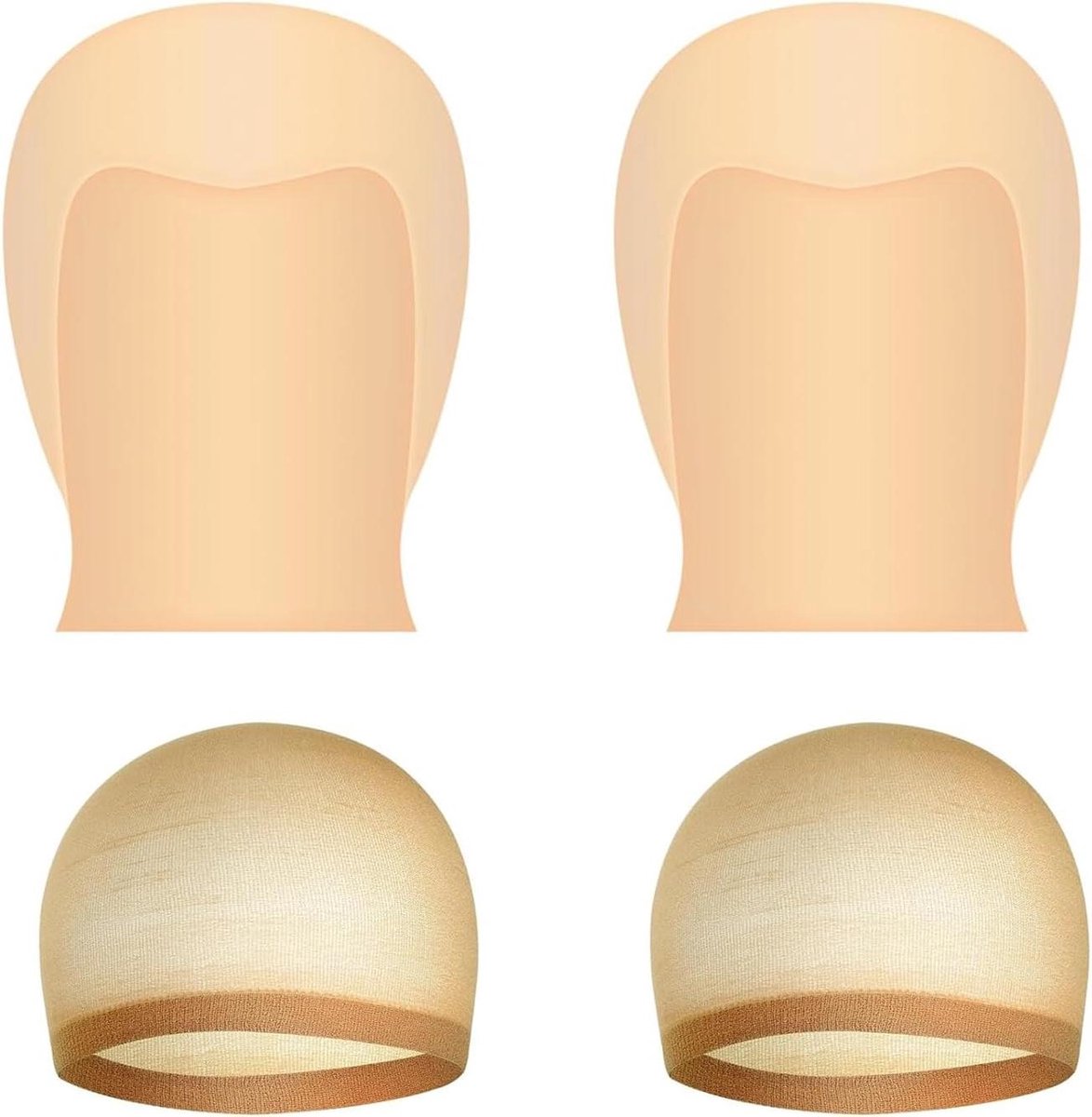 Inovra - 4 stuks Halloween kale caps voor volwassenen, latex pruikkap nylon, kostuum voor Halloween party