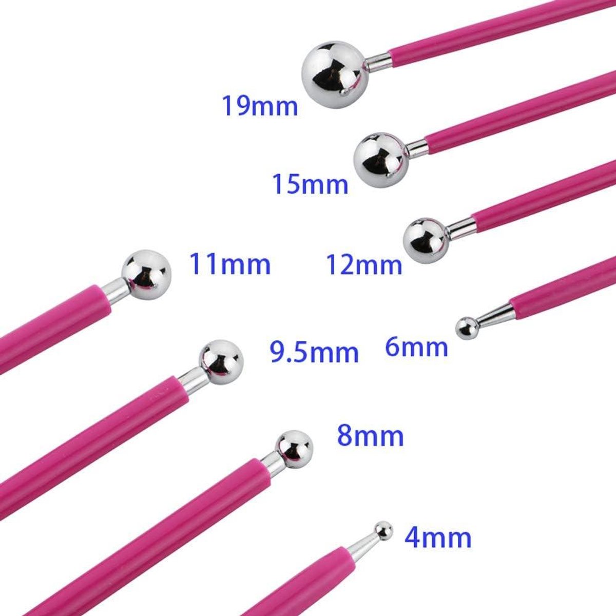 Inovra - 9 stuks metalen bollen nailpen roestvrij staal klei keramische pottenmaker modelleergereedschapsset . - Boetseerklei