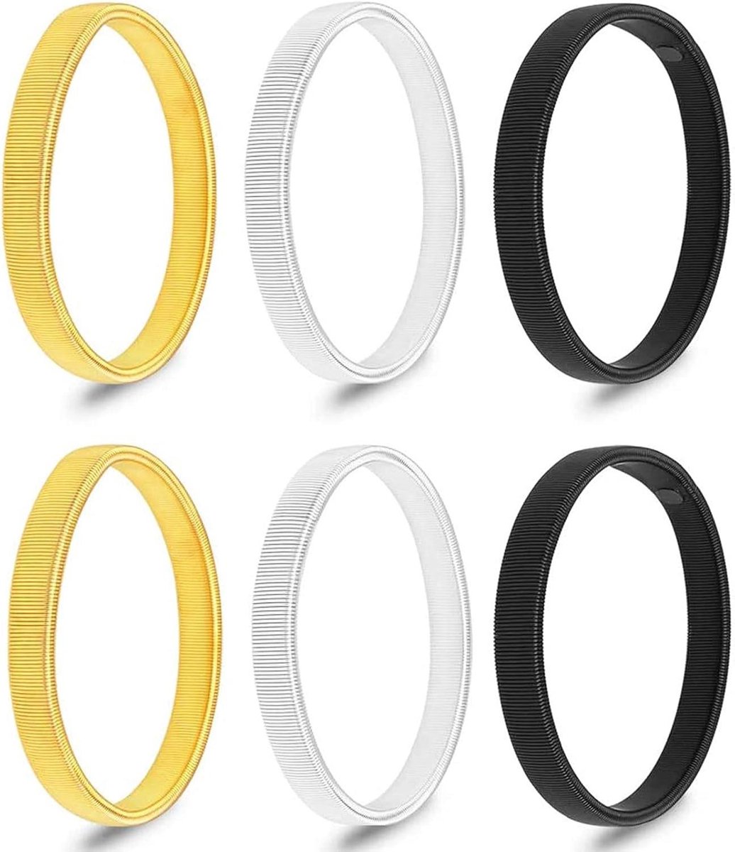 Inovra - Anti-Slip Elastische Metalen Armbanden Mouwhouders - Set van 3 (3 Kleuren)