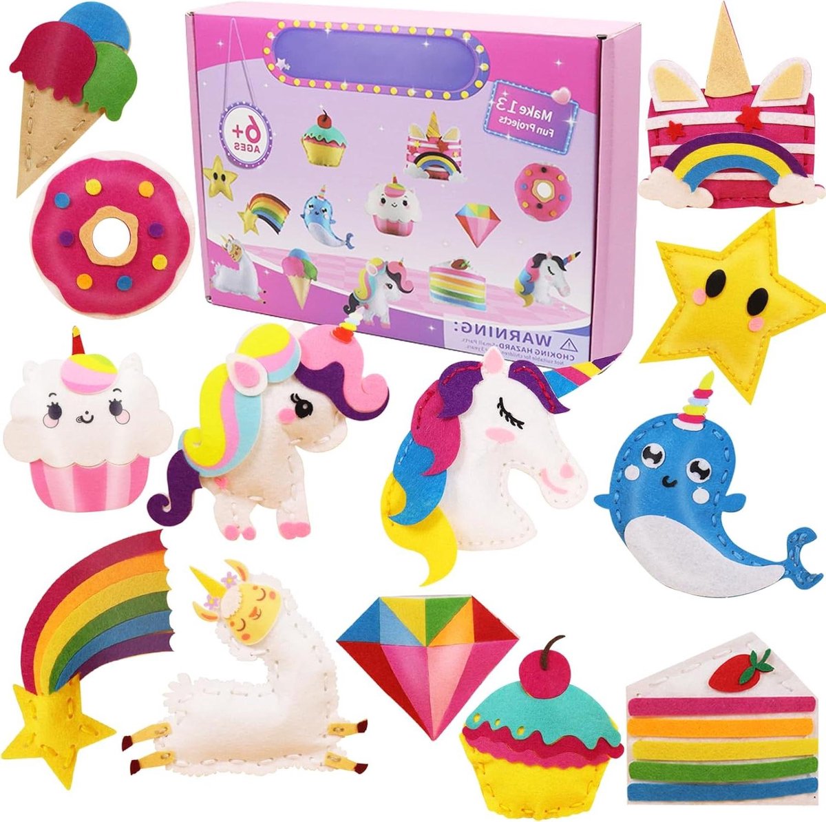 Inovra - Creatieve Naaiset voor Kinderen - Vilten Knutselset DIY - Naaien voor Kinderen - Handwerk - Kunst - Kinderknutselset met Vilten Naaikits - Doehetzelven