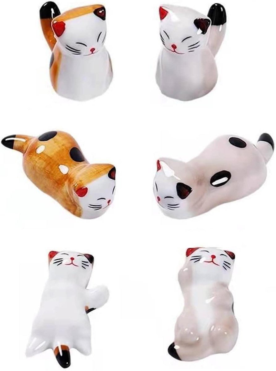 Inovra - Eetstokje Rust Rack - Houder voor Bestek - Geschikt voor Lepels, Vorken en Eetstokjes - Set van 6 - Geel en Grijs