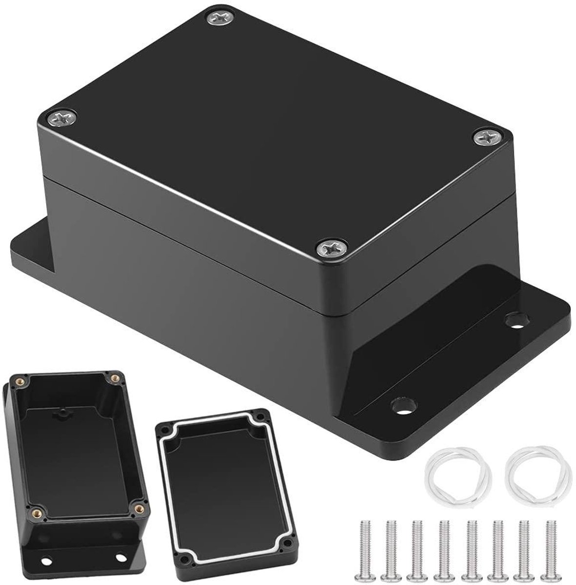 Inovra - Elektronische behuizing aansluitdoos - 2 stuks - zwart - stofdicht - binnen en buiten gebruik