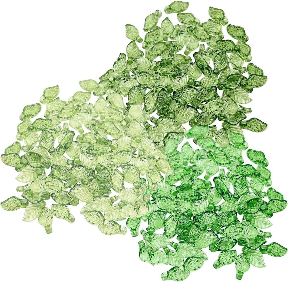 Inovra - Groene Blad Kralen - Set van 300 stuks - Handgemaakte Groene Blad Kralen - Sieraden Pendants met Verloop - Draad Kralen - Groene Blad Kralen met Gat