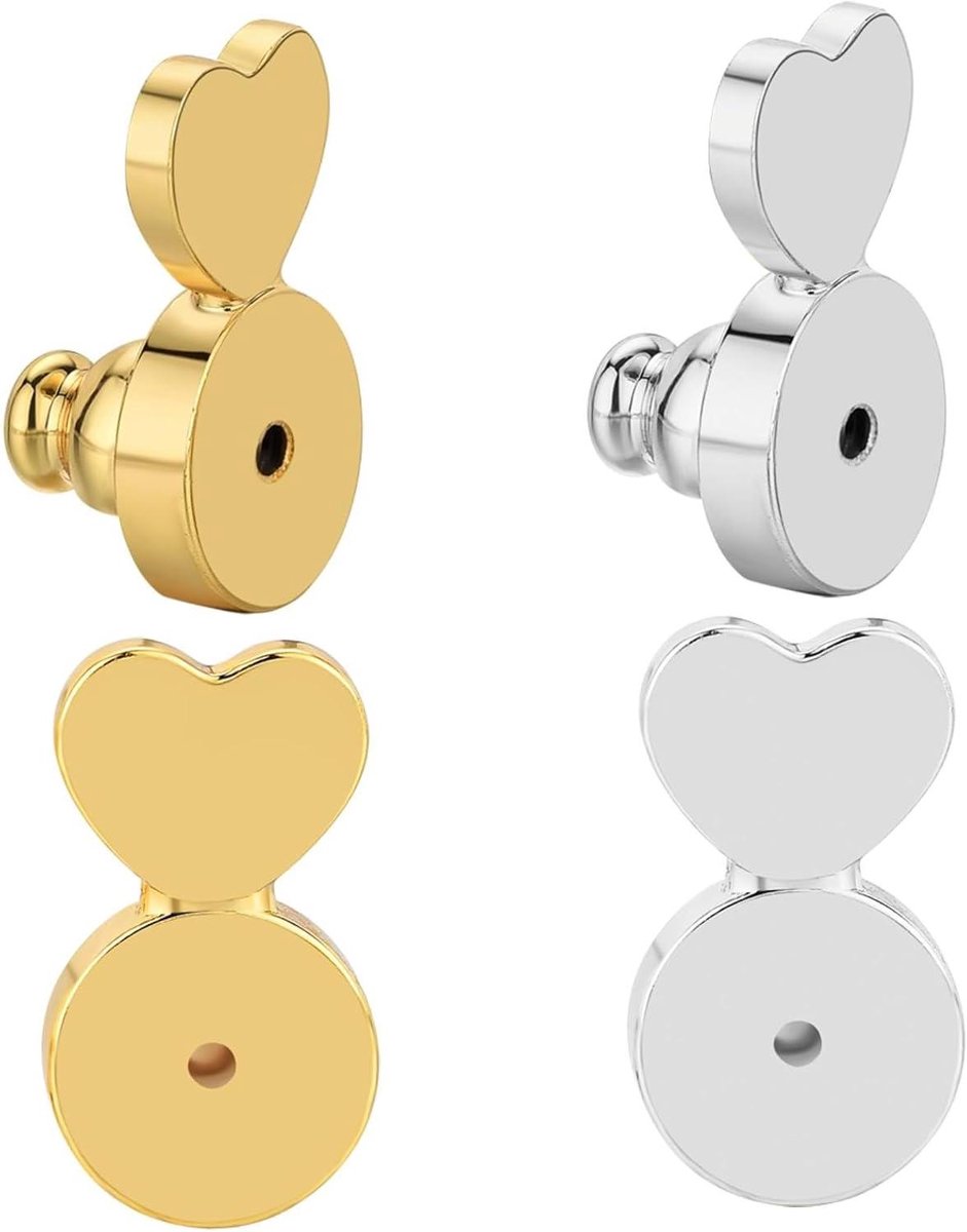 Inovra - Grote Hartvormige Oorringen - Oorbel Sluitingen voor Hangende Oren . - Hobbysieradensluiting