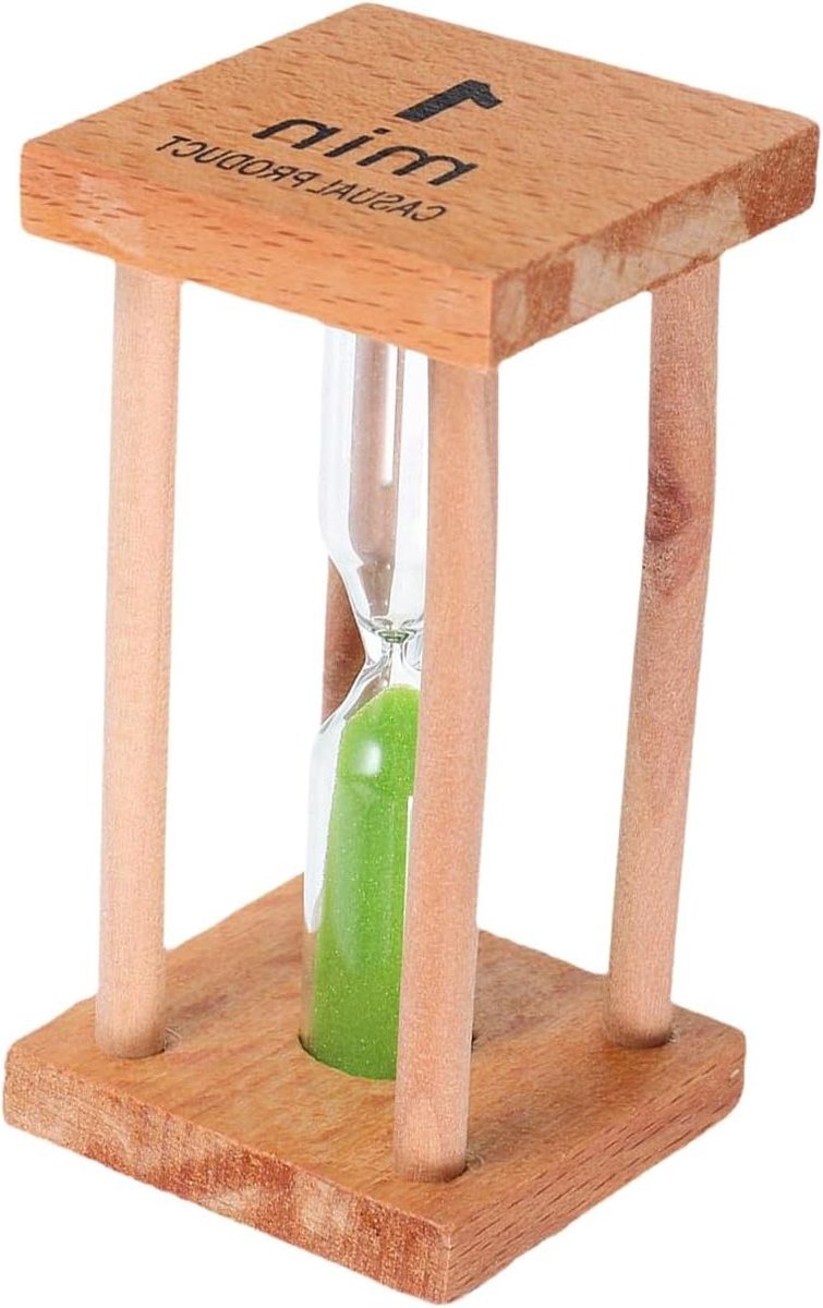 Inovra - Houten Mini Zandloper Timer met Groen Zand - Voor Koken en Decoratie