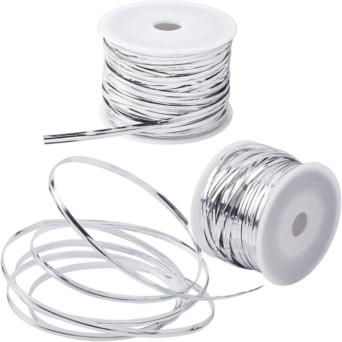 Inovra - Innovatieve holografische clips van metaal in zilverkleurig - 100 meter - verpakking, lint, decoratie, handwerk