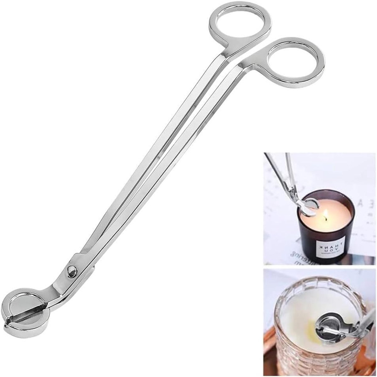   - Lontschaar voor kaarsen van roestvrij staal, kaarslontsnijder, ideaal voor kaarsglazen, verlengt kaarslevensduur
