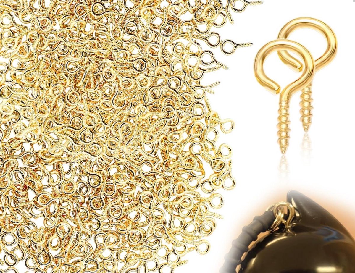   - Oogschroeven - Hangers Kralen Sieraden - DIY Handwerk - Meubels - 300 stuks - Goudkleurig