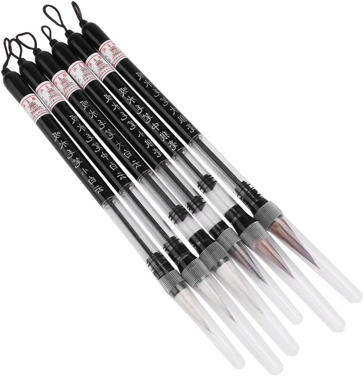 Inovra - Pistolen Penseel Set 6 Stuks - Kalligrafie Chinees Japans Sumi Penselen - Voor Beginners Schilderen Tekenen Kunstbenodigdheden