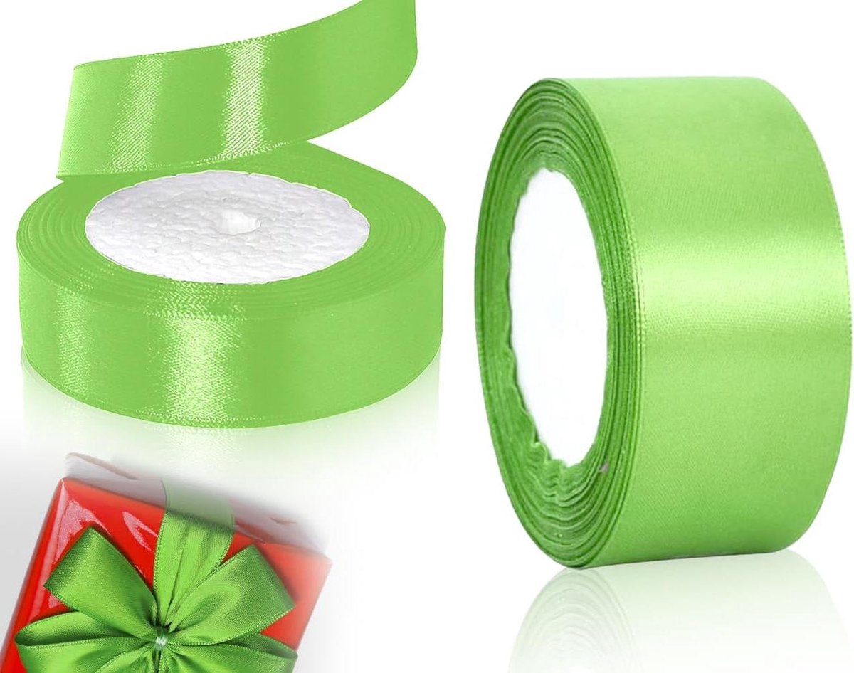 Inovra - Satijnen lint donkergroen, 4 cm x 22 m - Cadeau lint en decoratielint voor bruiloft - Donkergroen lint met luxe uitstraling