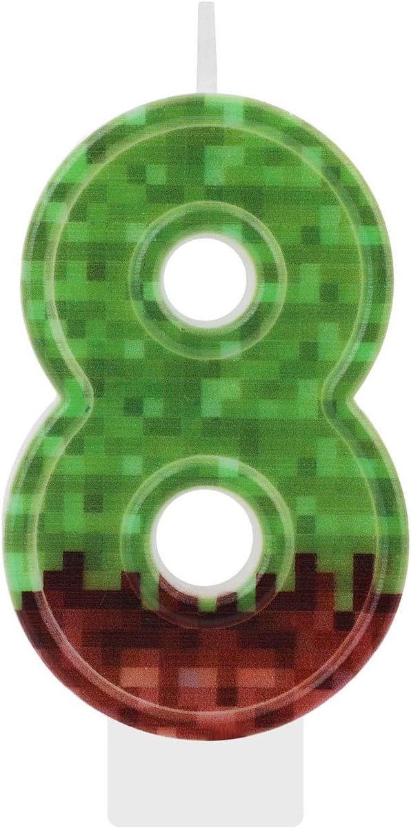 Inovra - Verjaardagskaars Nummer Groen Bruin - Verjaardagskaars Nummer Paraffine - Cake Topper en Decoratie voor Verjaardagsfeestjes en Spelletjes (Nummer 8)