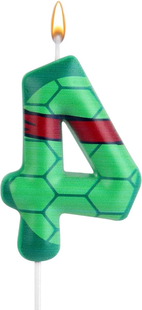 Inovra - Verjaardagskaars Schildpadschild Cartoon Schildpad Thema Verjaardag Kaars Groene Schildpad Verjaardagstaart Topper voor Verjaardagsdecoratie (Nummer 4)