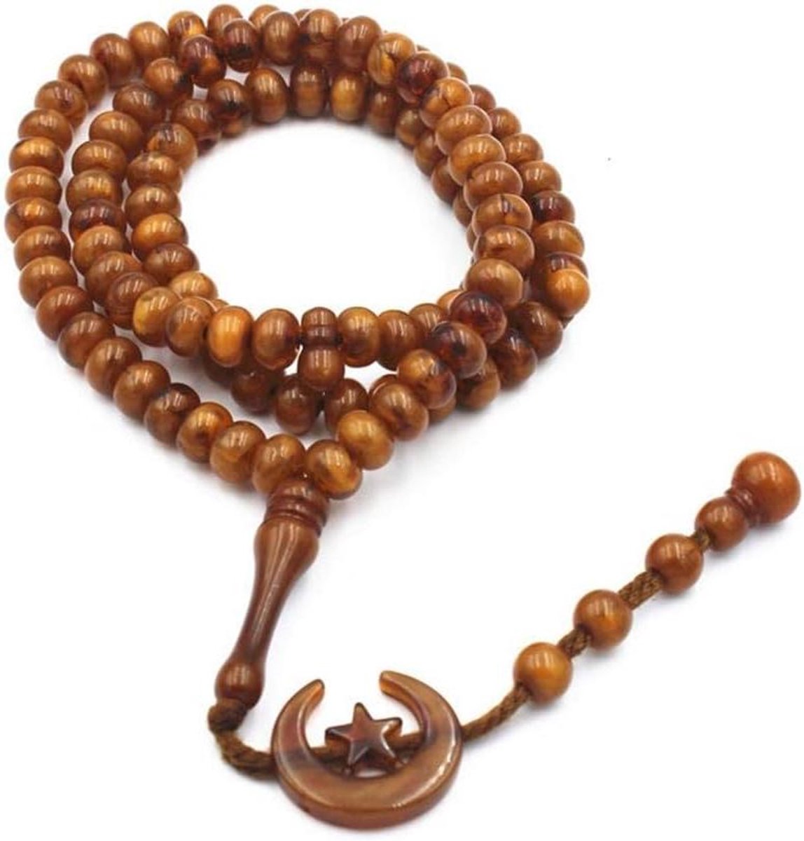Inovra Plus - Gebedskralen voor Eid Mubarak - Moslim gebedskralen van Hars - 99 kralen - Moslim Rozenkrans 43 cm - Hars Parel - Religieus accessoire voor islamitisch gebed