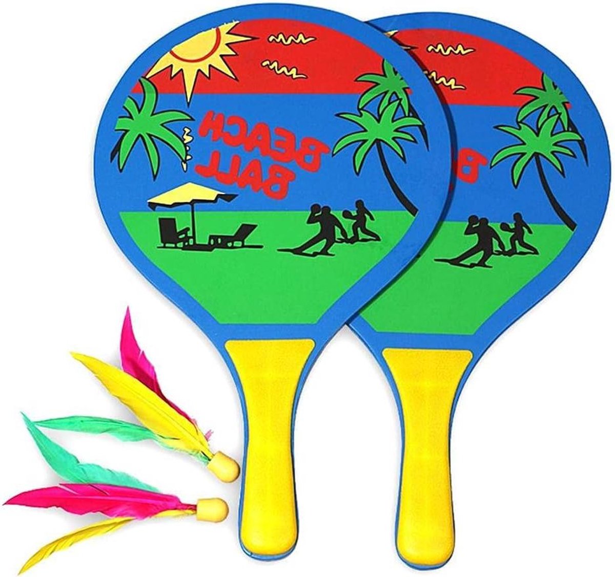 Inovra Plus - Houten Beach Paddle Racket en Bal Speelset voor Buiten - Strand Speelgoed voor Kinderen en Volwassenen