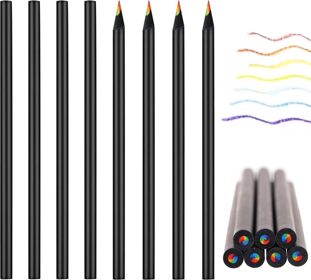 Inovra ® Veelzijdige Regenboog Kleurpotloden Set voor Creatieve Expressie en Schaduwtechnieken