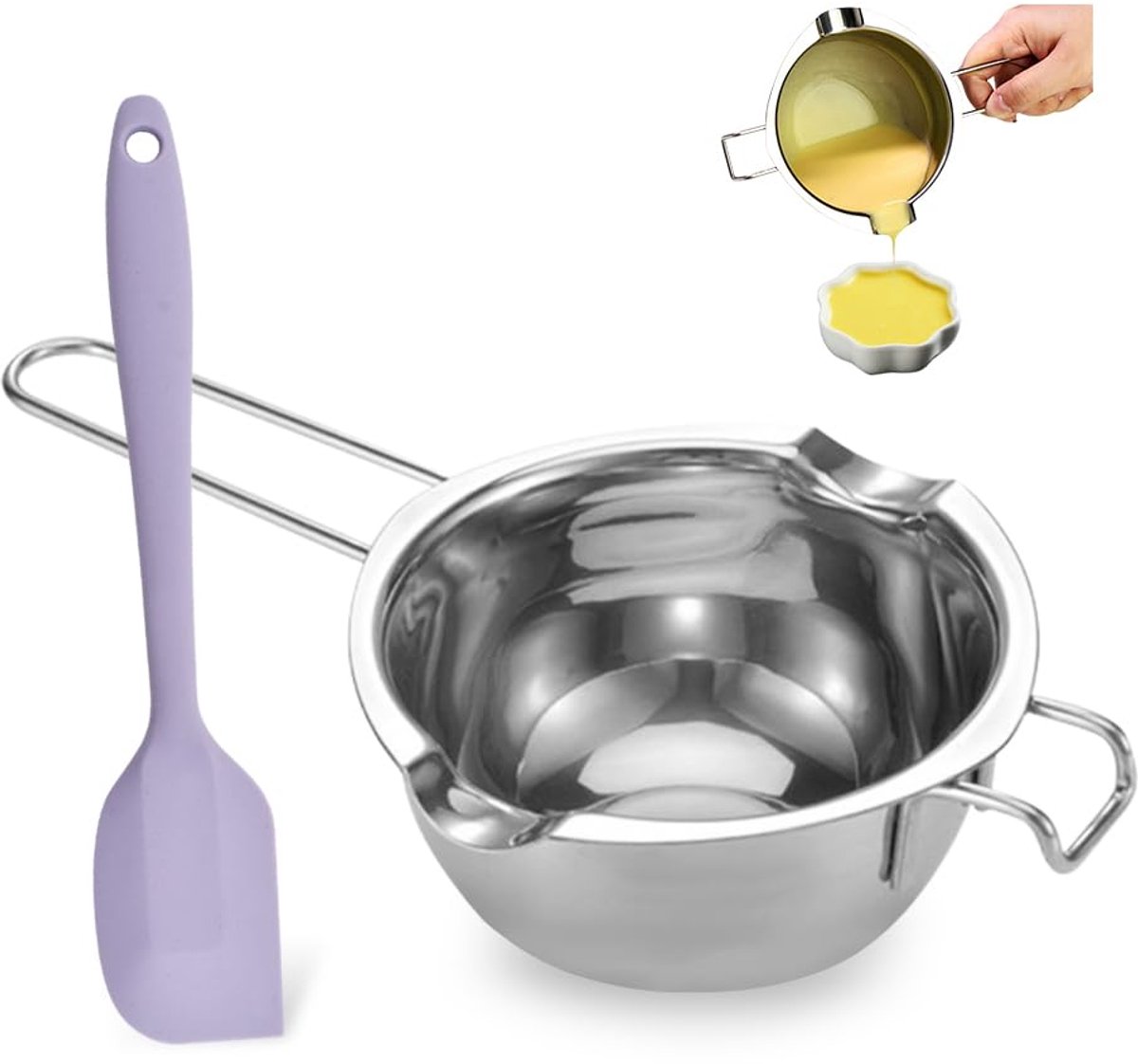   ® Veelzijdige Roestvrijstalen Smeltpan voor Chocolade, Kaarsen en Meer - 400ml Capaciteit