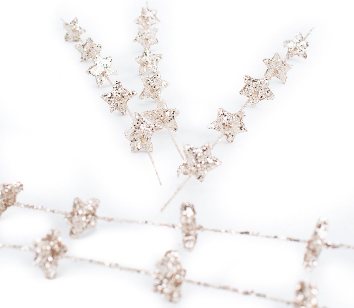 Cadeauversiering - Cadeaudecoratie - Topping - Champagne Kleur Sterren (per 18 stuks verpakt)