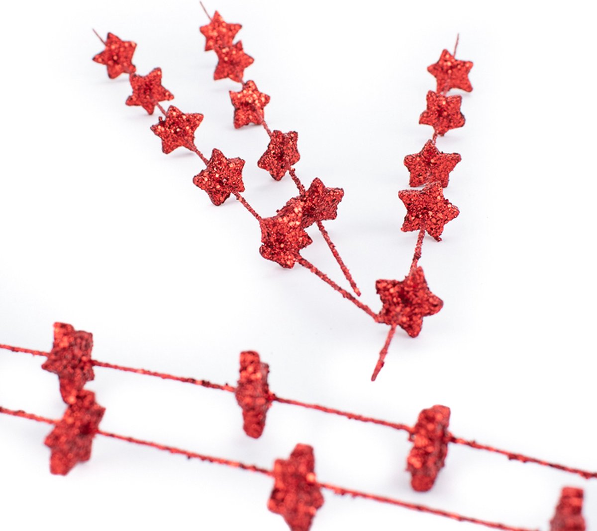 Cadeauversiering - Cadeaudecoratie - Topping - Rode Sterren (per 18 stuks verpakt)