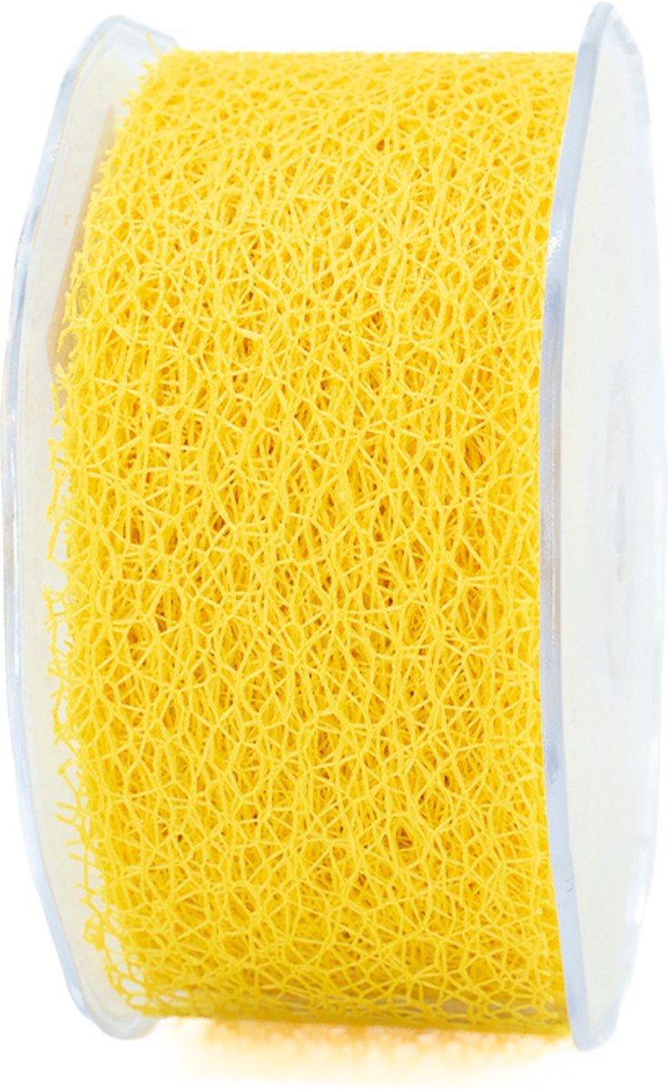 geel lint - 5 cm breed weblint - 20 meter lang voor het inpakken van cadeaus