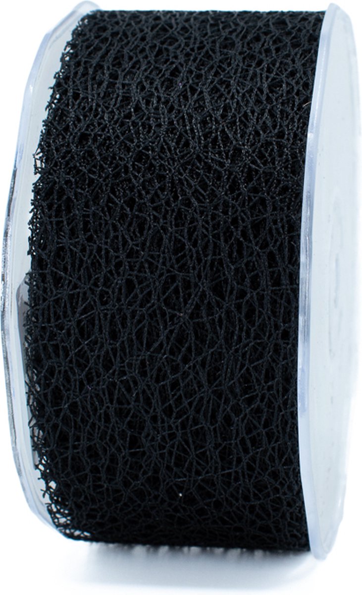 zwart lint - 5 cm breed weblint - 20 meter lang voor het inpakken van cadeaus