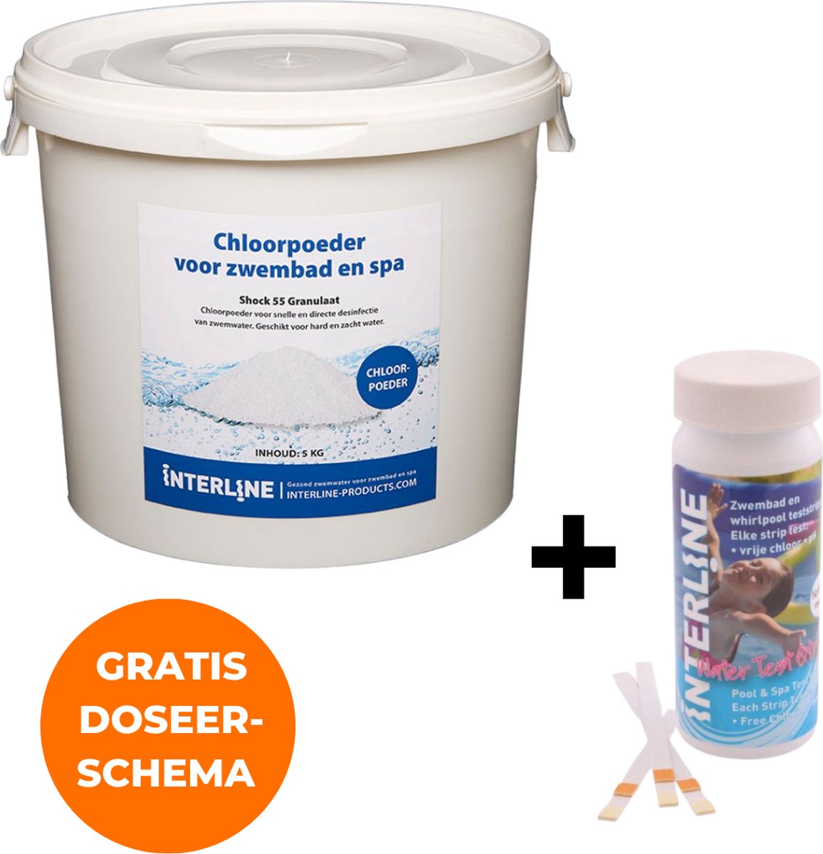   Chloorshock 5 kg - Inclusief 25 chloor & pH teststrips - Chloorgranulaat voor zwembad - Chloorshock - Inclusief doseerschema