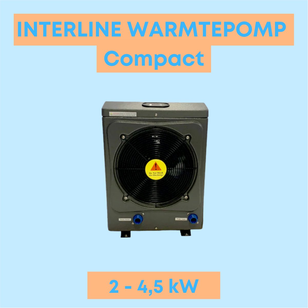   Inverter Warmtepomp -   - 2 - 4,5KW - 32mm / 38mm aansluiting