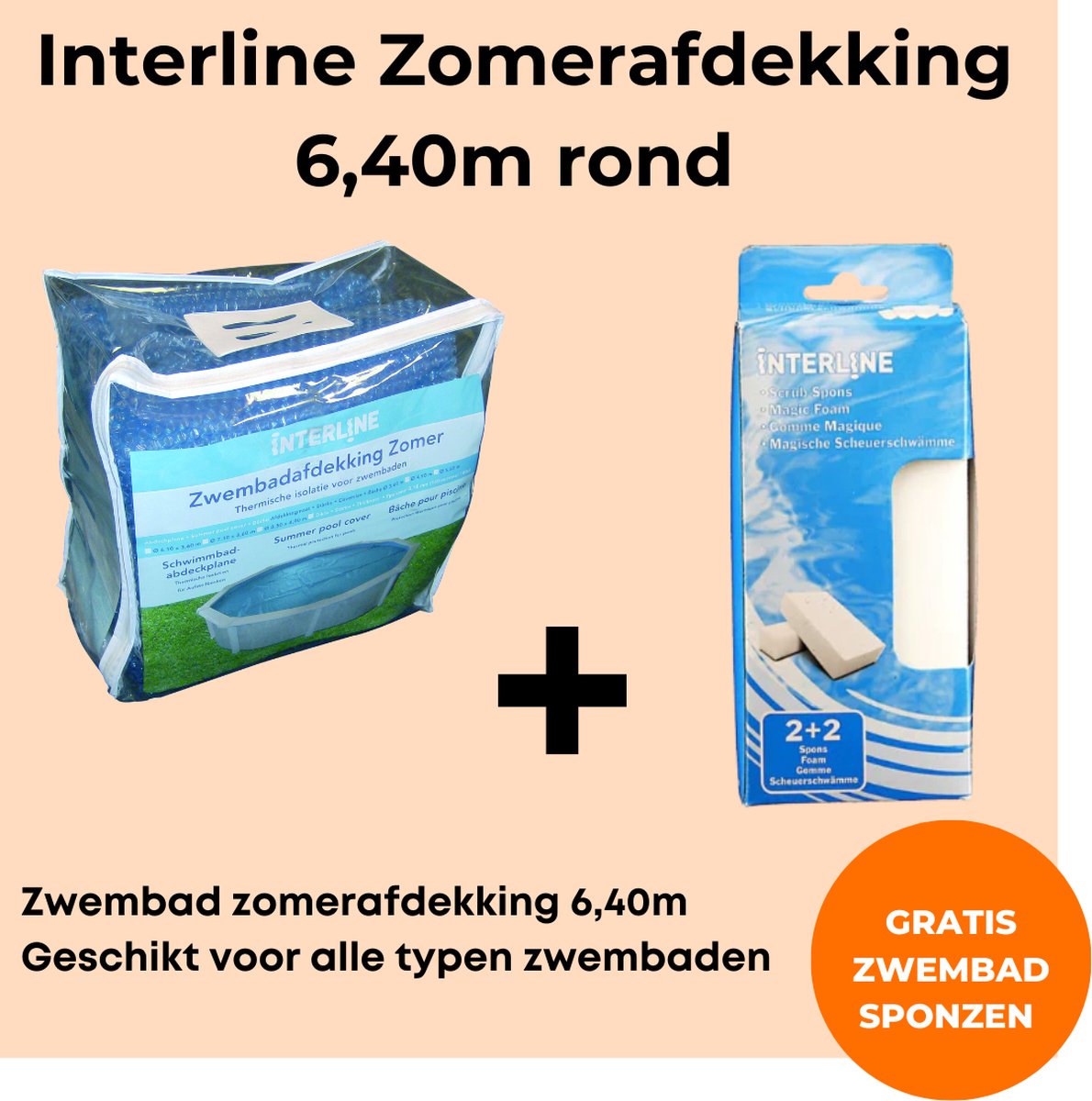   zomerafdekking Solar - Zomerafdekking 6,40m rond - Voor alle typen zwembaden - Warmt het water op - Verminderd verbruik chloor - Inclusief gratis zwembadspons