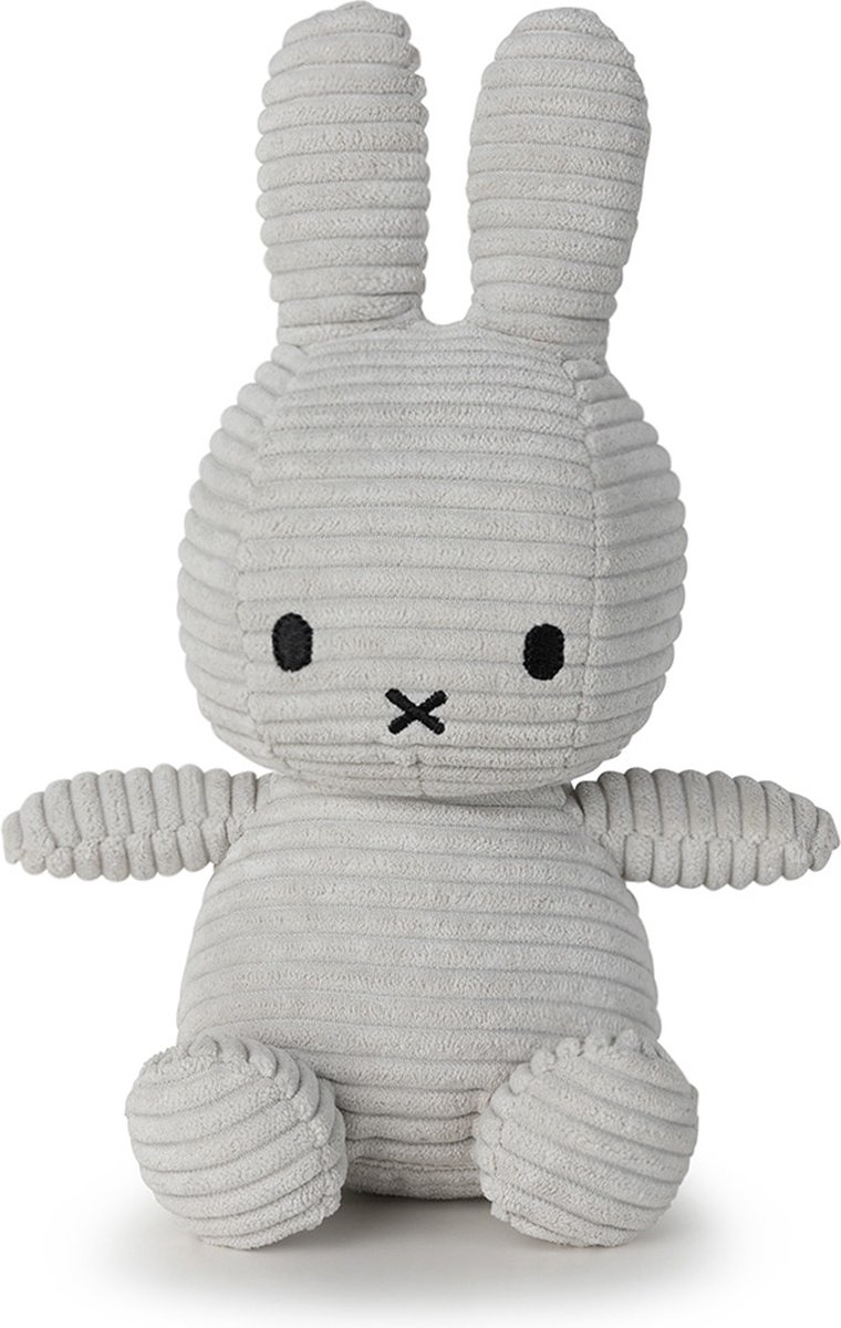 Nijntje Corduroy Soft Grey 23cm ECO - Knuffel Soft Grey