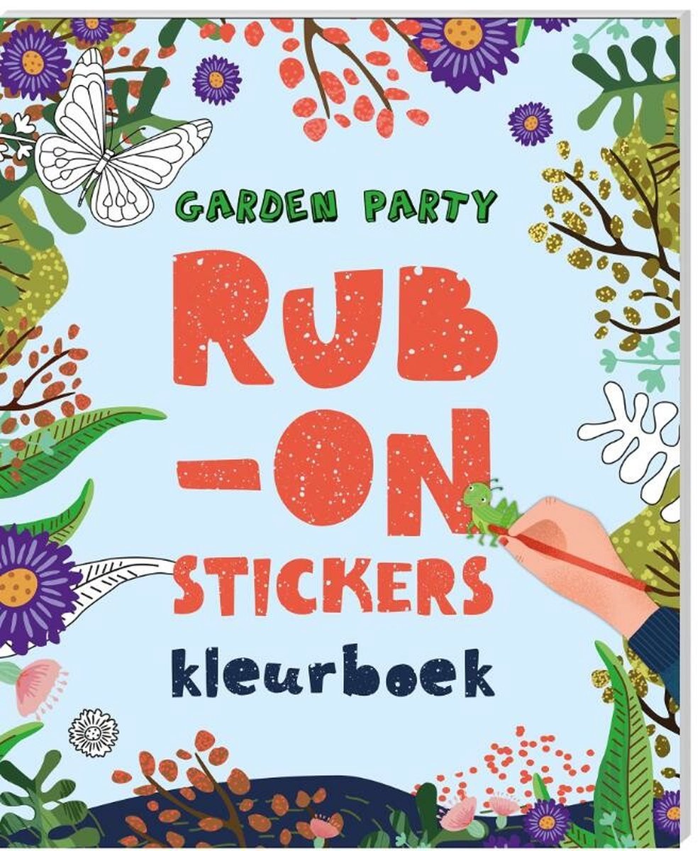 Kleurboeken met Rub-on-stickers - Garden party