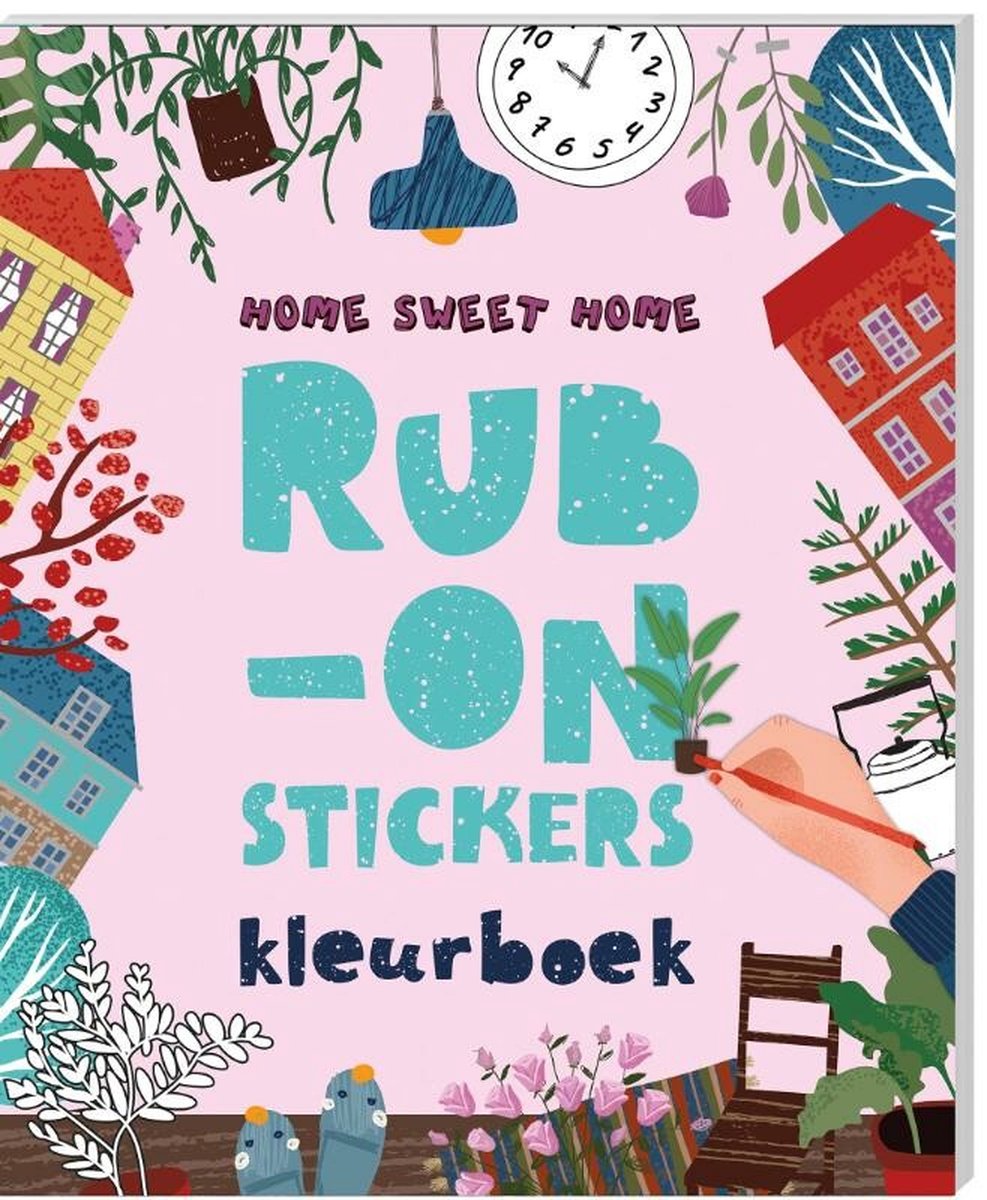 Kleurboeken met Rub-on-stickers - Home Sweet Home