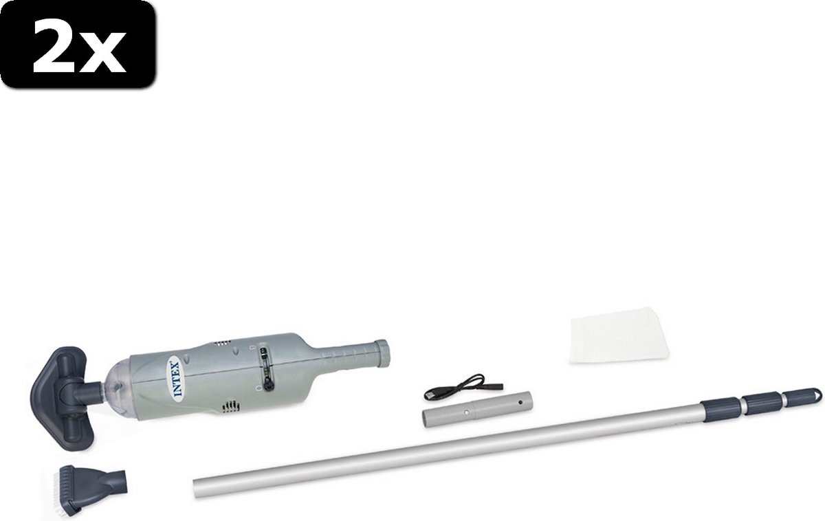 2x   28620 Oplaadbare Vacuüm Handstofzuiger voor Zwembad en Jacuzzi