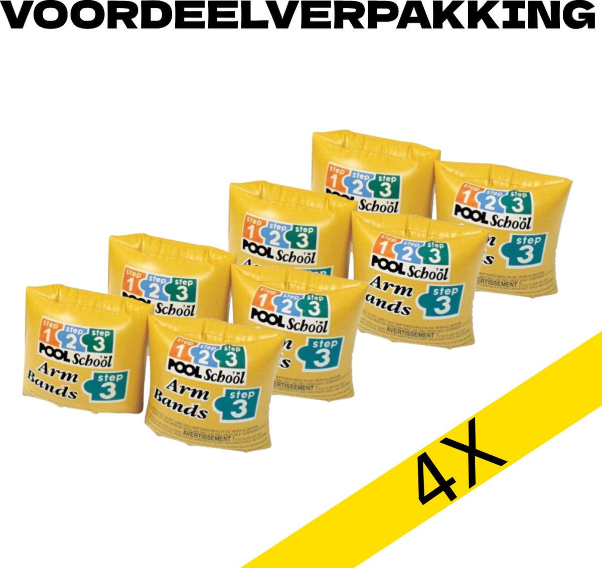4x   Pool School zwembandjes 3-6jaar - VOORDEELVERPAKKING