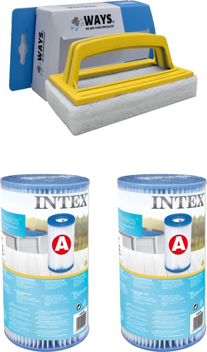 Intex - A filters - 2 stuks - Geschikt voor filterpomp 28604GS/28638GS/28636GS & WAYS scrubborstel
