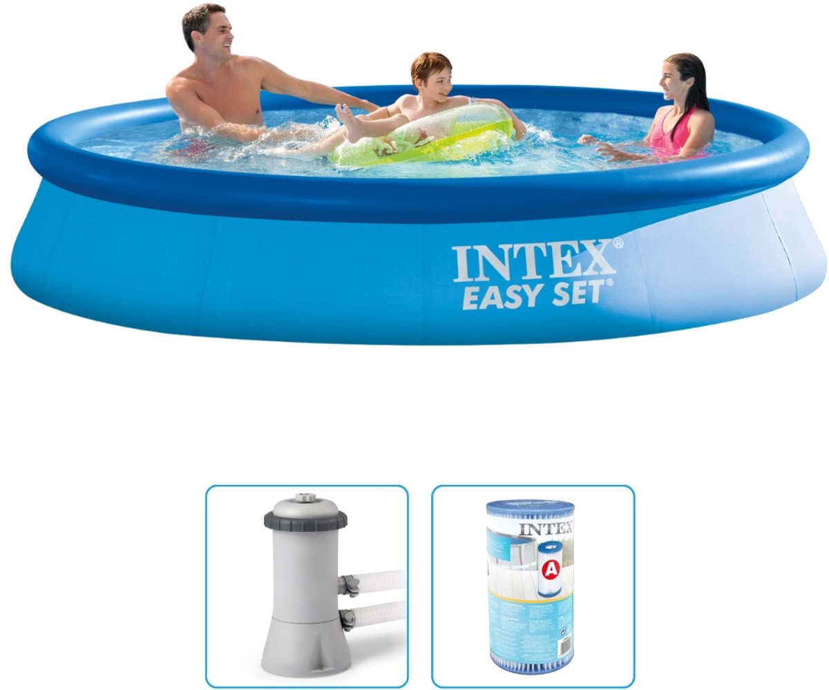   - Easy Set - Opblaaszwembad - Ø 366 x 76 cm - Inclusief Filterpomp & Filter