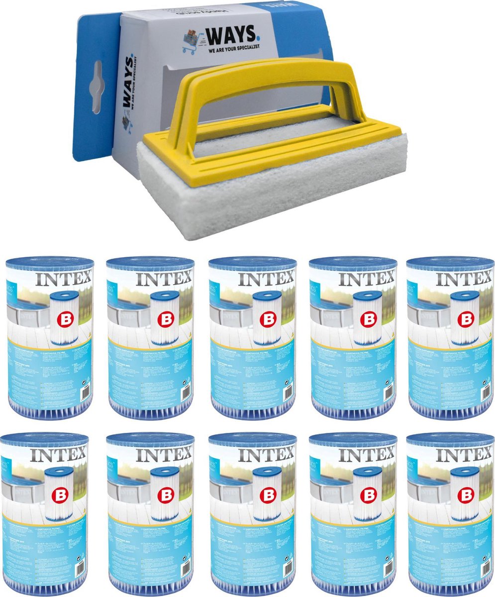 Intex - Filter type B - 10 stuks - Geschikt voor filterpomp 28634GS & WAYS scrubborstel
