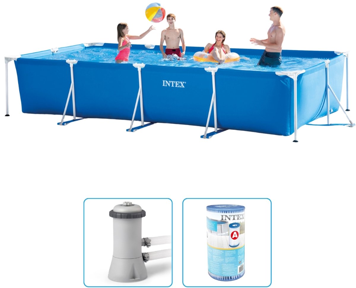   - Metal Frame - Opzetzwembad - 450 x 220 x 84 cm - Inclusief Filterpomp & Filter