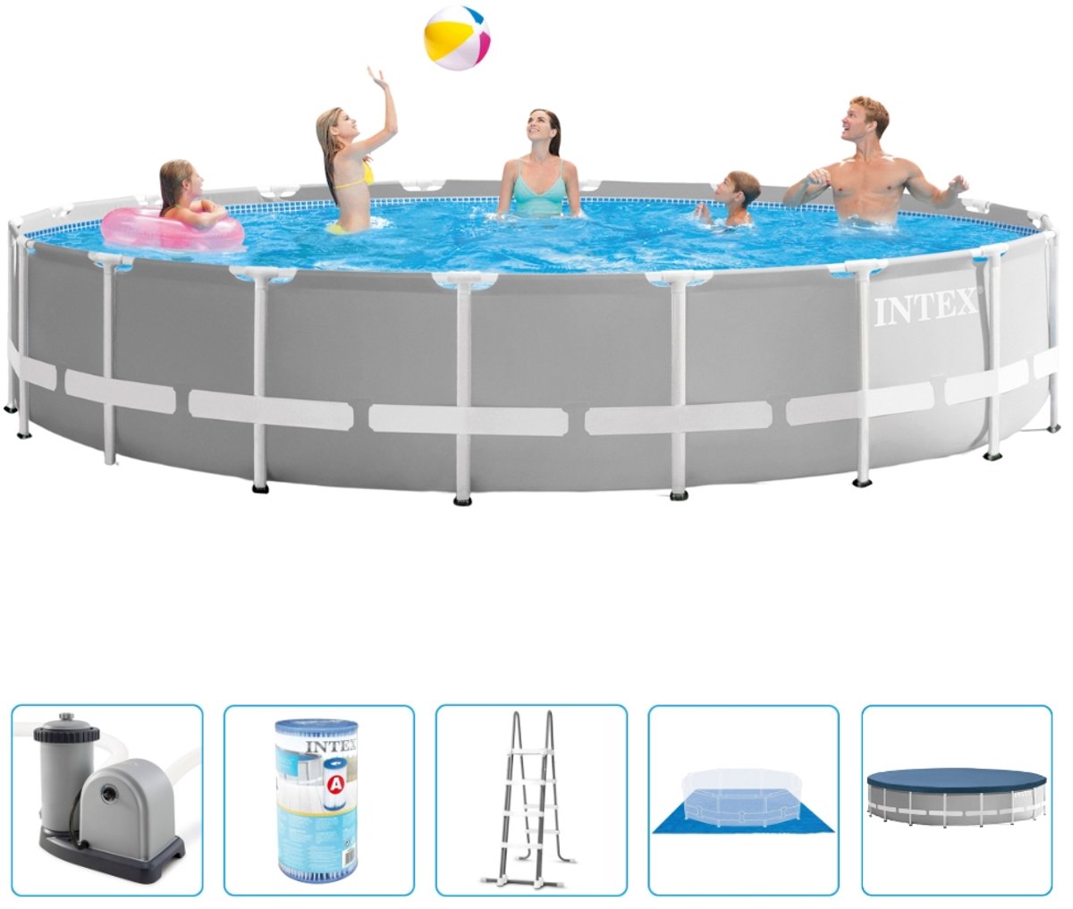   - Prism Frame - Opzetzwembad - Ø 549 x 122 cm - Inclusief Filterpomp & Accessoires